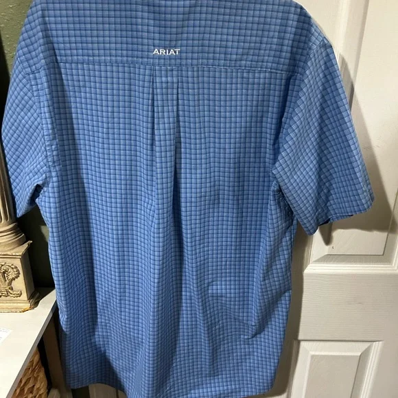 Ariat Men's Blue Plaid Casual Shirt - Picture 5 of 5